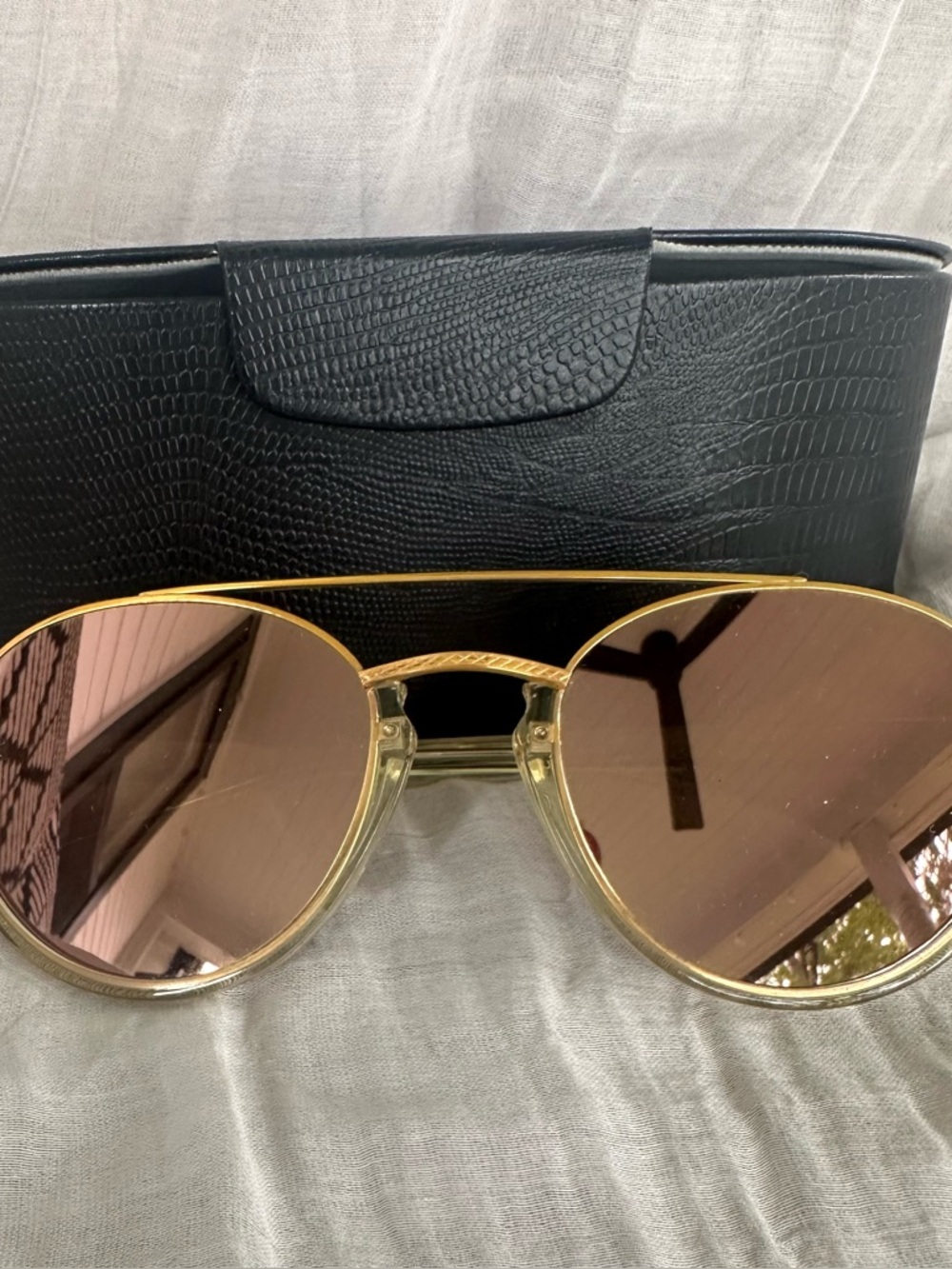 Barton Perreira Boleyn Gold/ Rose-Tinted Lenses Sunglasses